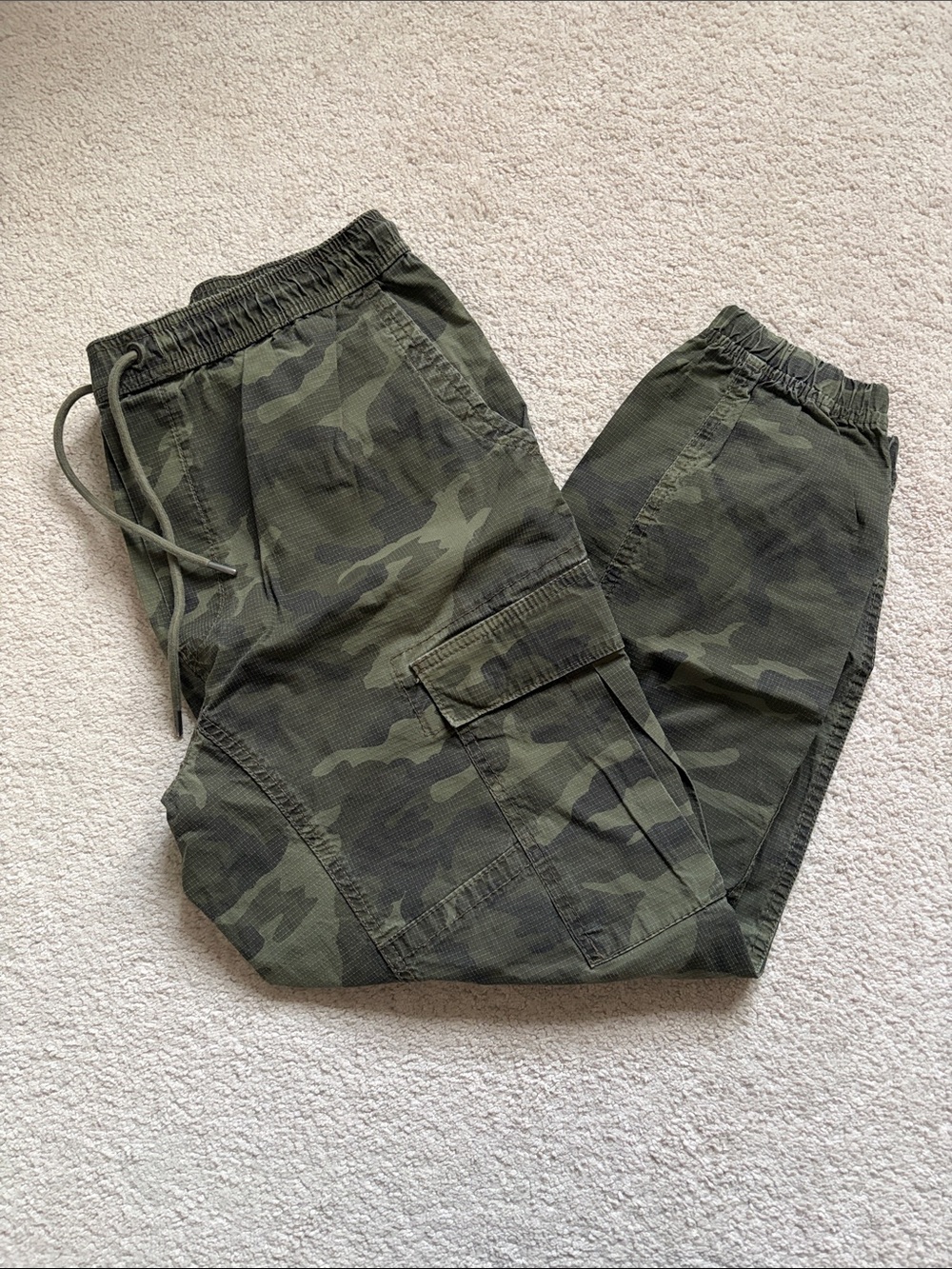 American Eagle Outfitters Men's Camo Cargo Joggers - Green